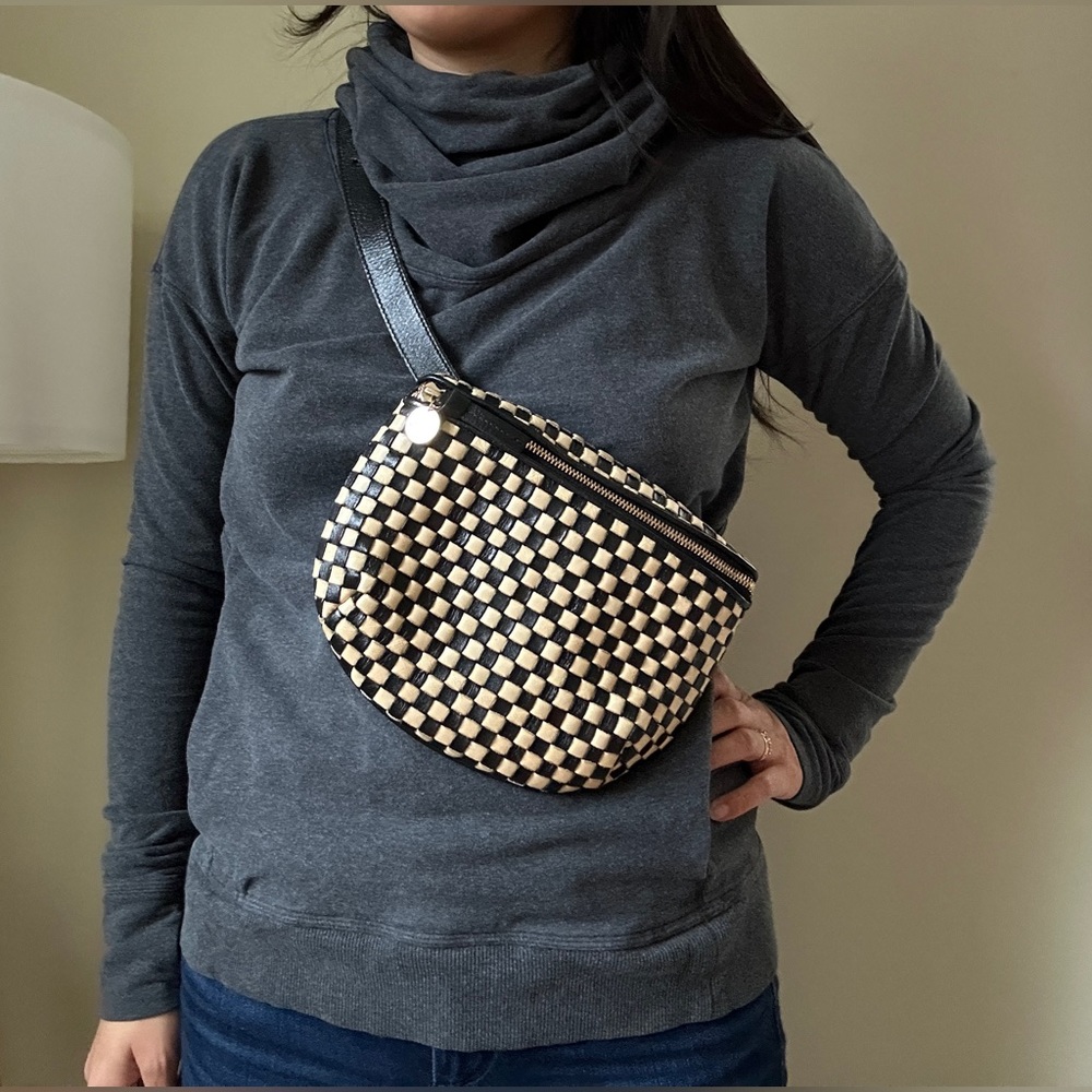 Clare V. Checkered Woven Fanny